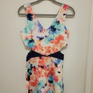Multi Color Charlotte Russe Dress with side cutouts Size Med NEVER WORN